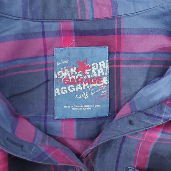Cottagecore Garage Plaid Purple/Blue Cotton Long Sleeved Shirt- XS - Picture 9 of 12